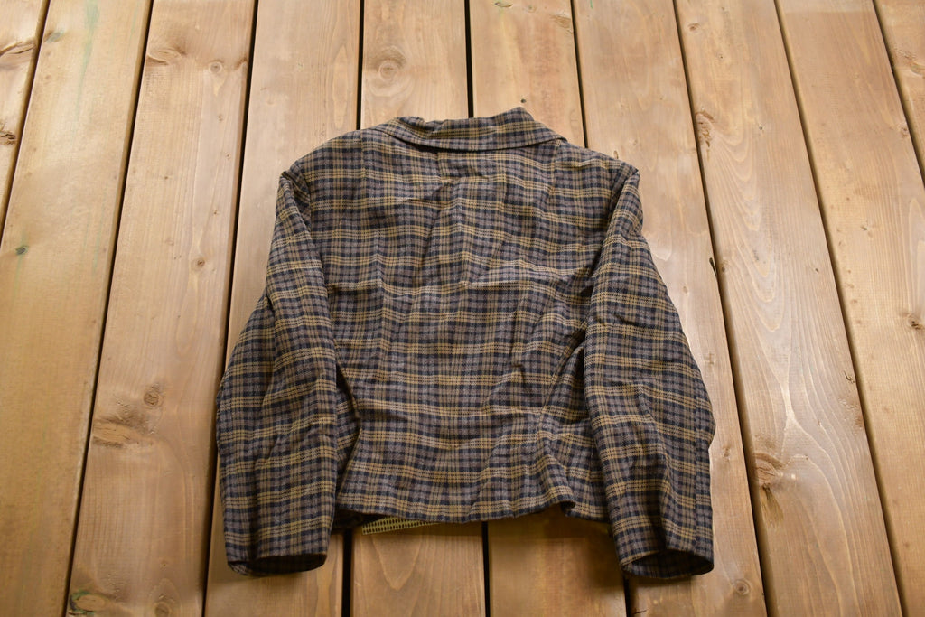 Vintage 1990s Woman's Plaid Wool Blazer
