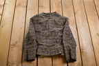 Vintage 1990s Woman's Plaid Wool Blazer