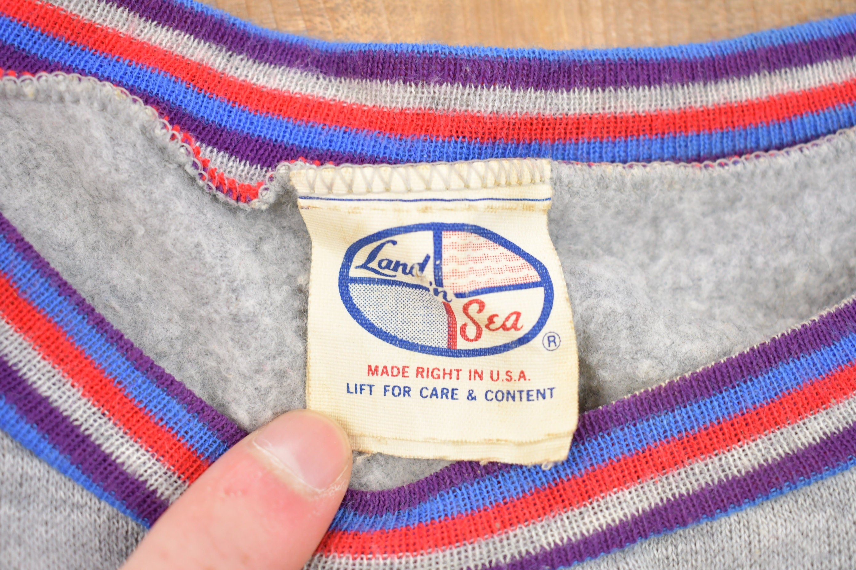 Vintage 1980s Land N Sea Made In USA Crewneck Sweatshirt