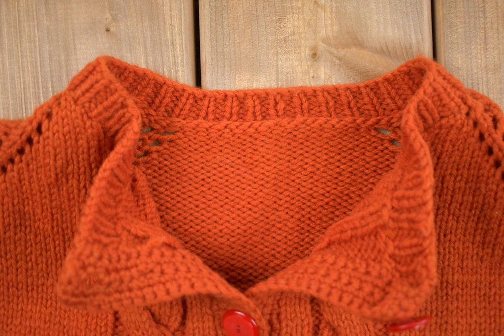 Vintage 1980s Cable Knit Knitted Cardigan Sweater