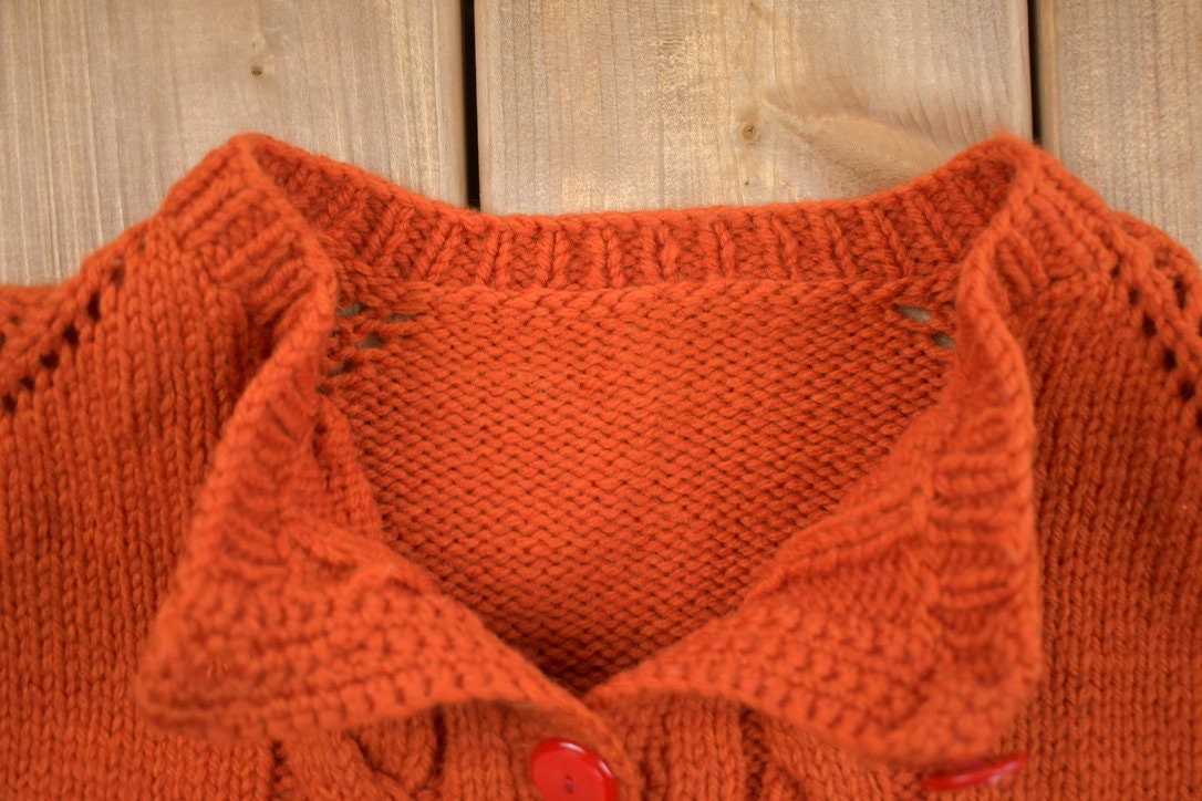 Vintage 1980s Cable Knit Knitted Cardigan Sweater