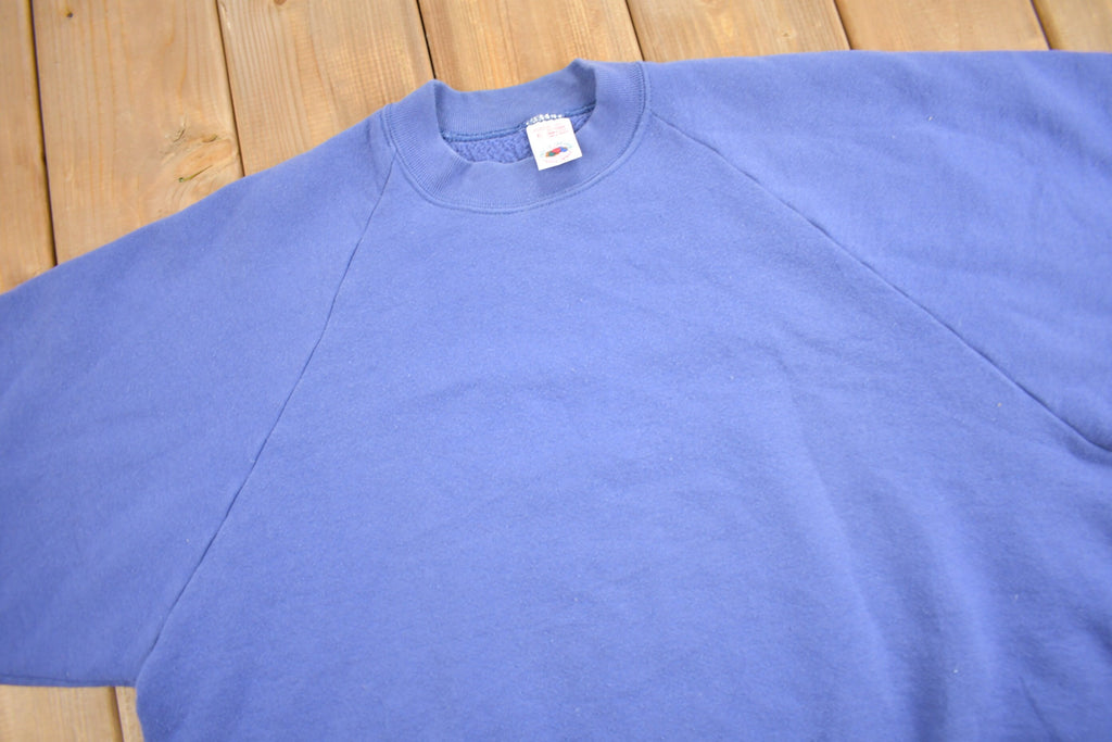 Vintage 1980s Fruit Of The Loom Ladies Blank Raglan Crewneck Sweatshirt