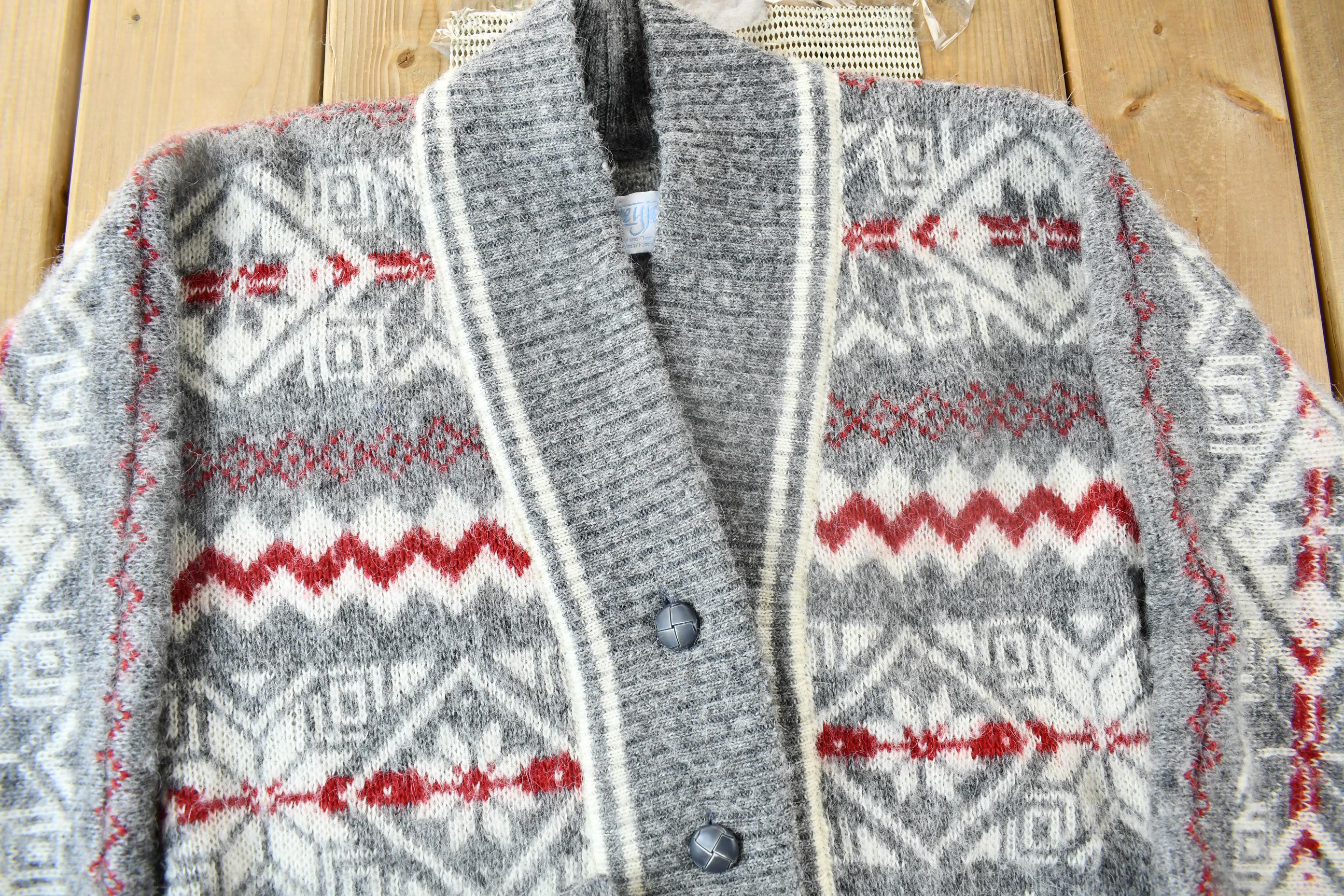 Vintage 1990s Freyja Shawl Collar Knit Cardigan Sweater