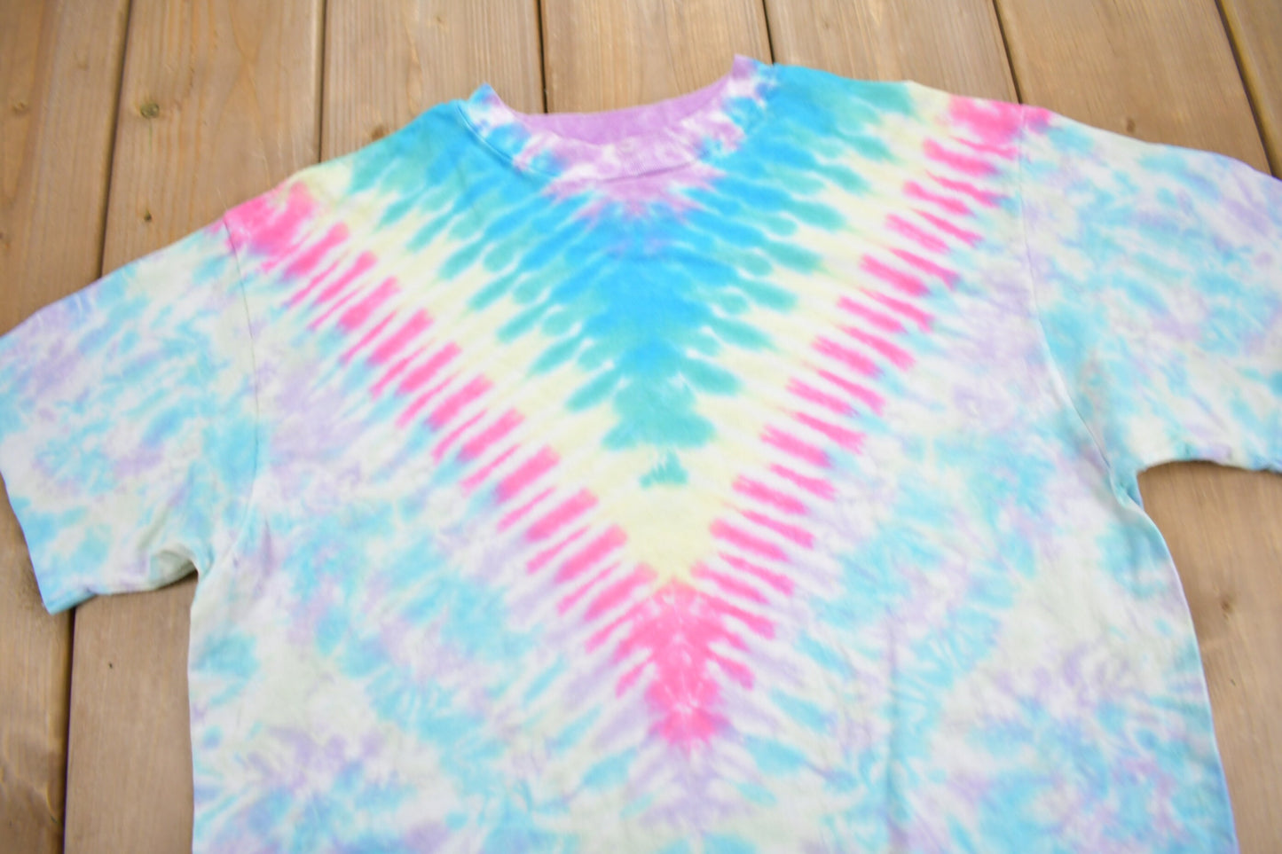 Vintage 1980s Hanes Tie Dye T Shirt / Single Stitch / Party Shirt / Purple & Blue Tie Dye / Made In USA