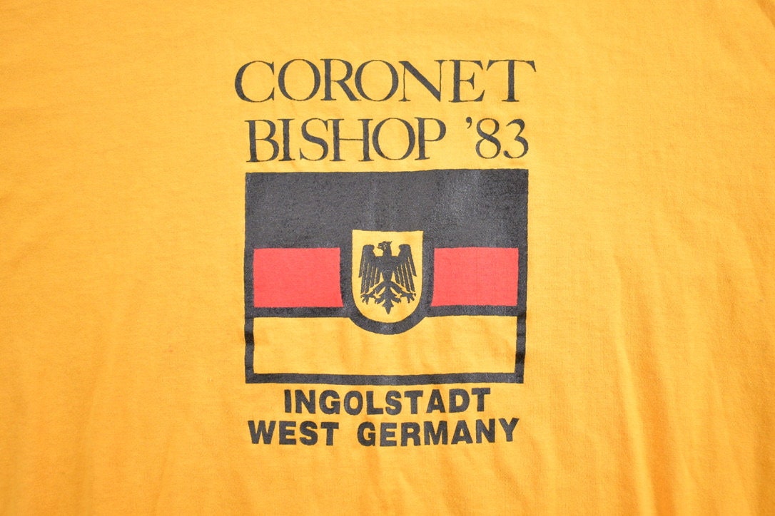 Vintage 1983 Coronet Bishop West Germany Graphic T Shirt