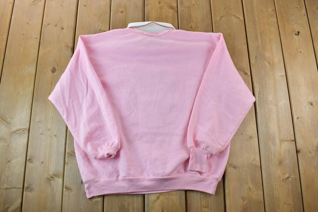 Vintage 1990s Cute Floral Collared Crewneck Sweater