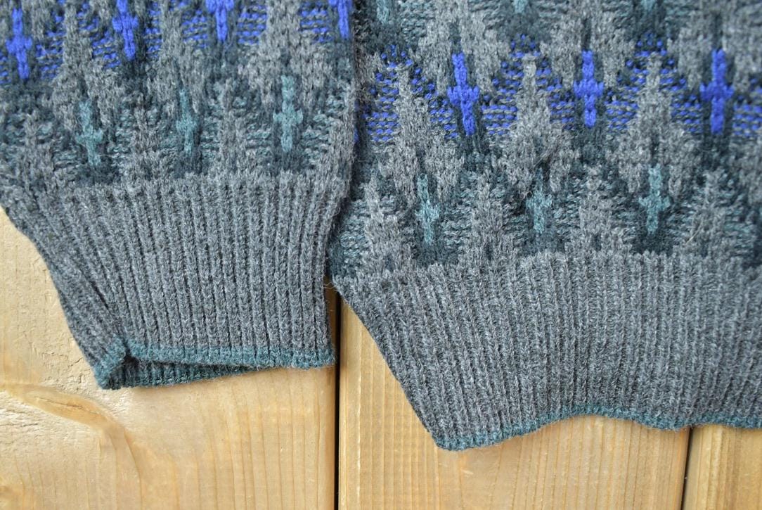 Vintage 1990s Pierre Cardin Pattern Knit Crewneck Sweater