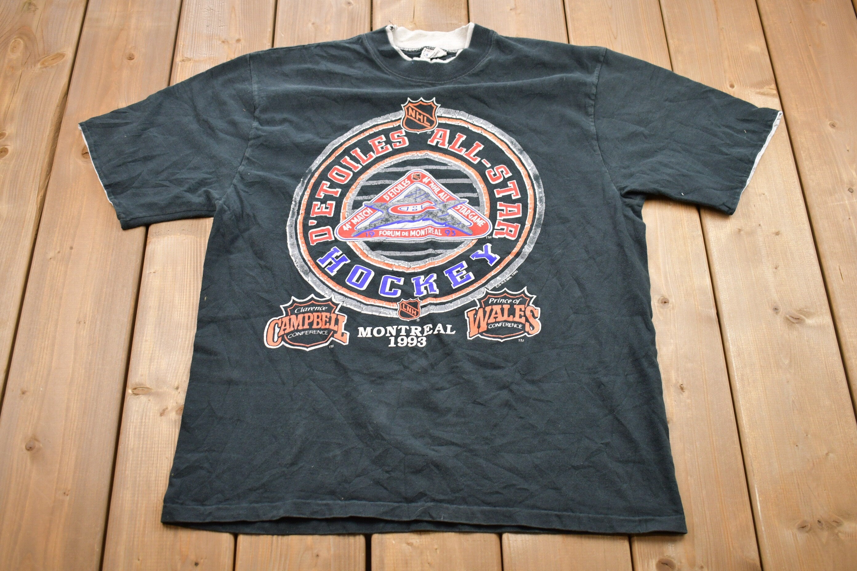 Vintage 1993 Montreal All Star Hockey Graphic T-Shirt