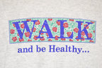 Vintage 1990s Walk And Be Happy FAB Graphic Print Crewneck Sweatshirt Mens L