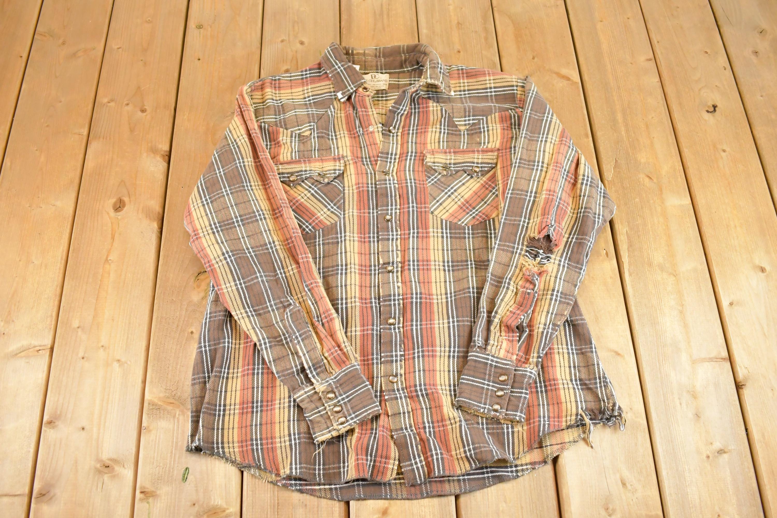 Vintage 1990s Dee Cee Brand Western Outdoorsman Heavyweight Button Up Shirt Men's M