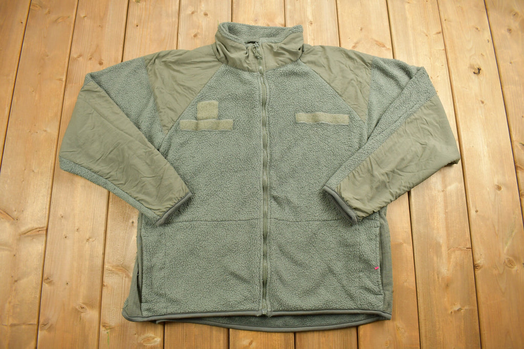 Vintage 1990s Green FleeceZip Up Sweater Jacket