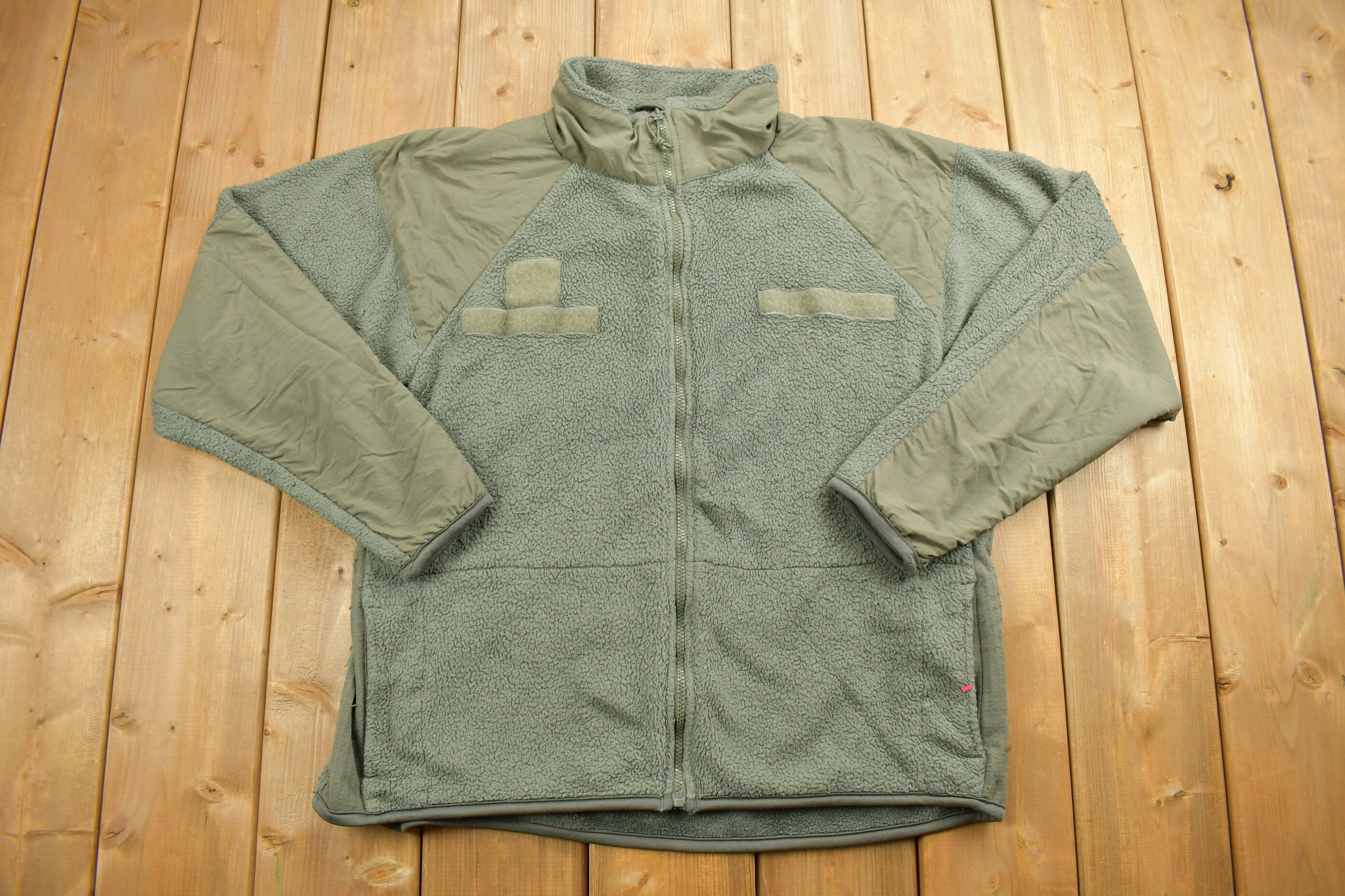 Vintage 1990s Green FleeceZip Up Sweater Jacket