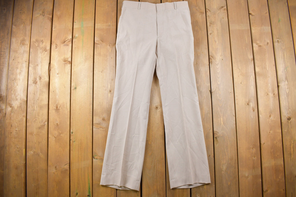 Vintage 1990's Simple Beige Brown Trousers Size 32 x 33