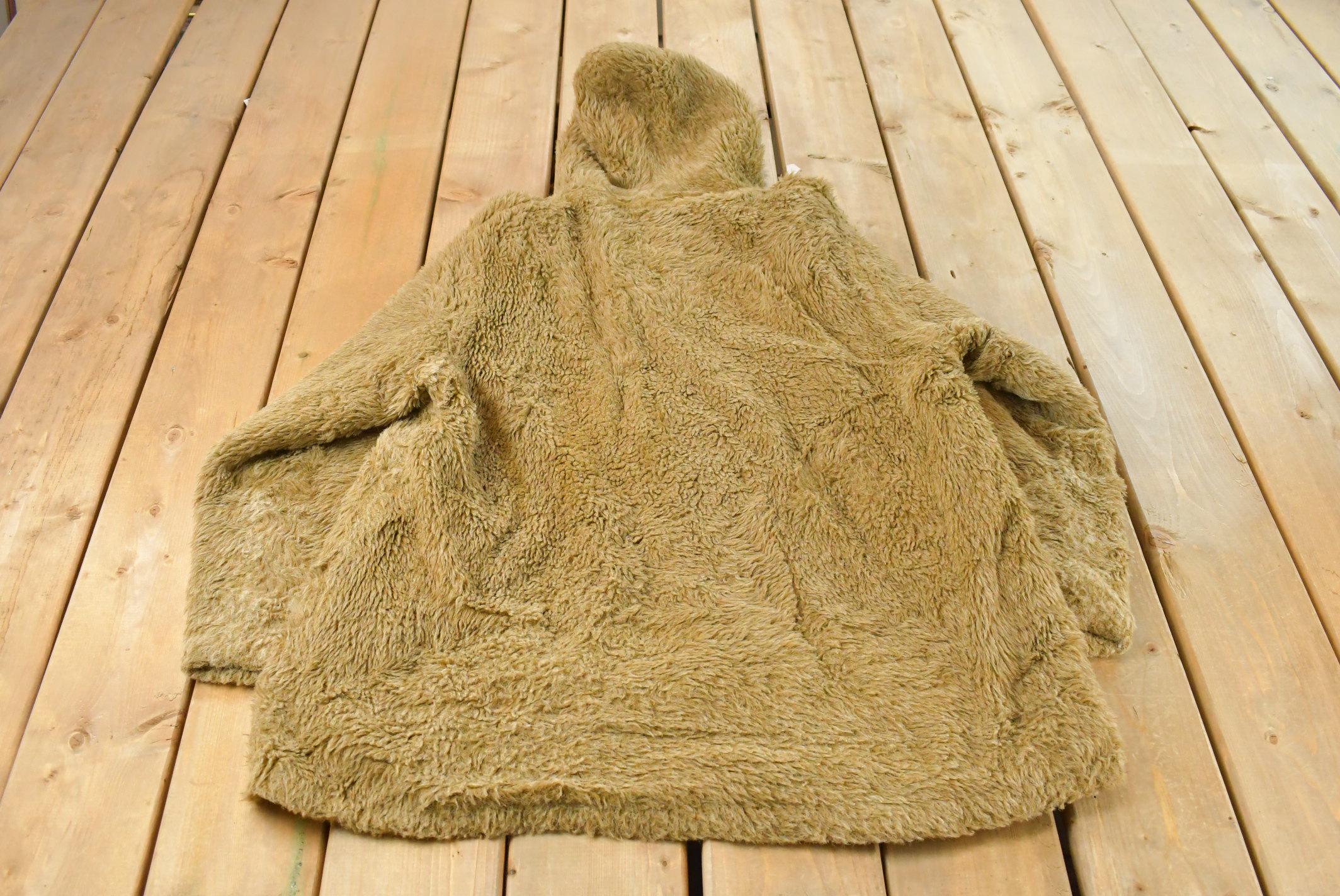 Vintage 1960s Land n Lakes Faux Fur Quarter Zip Jacket Men's Large
