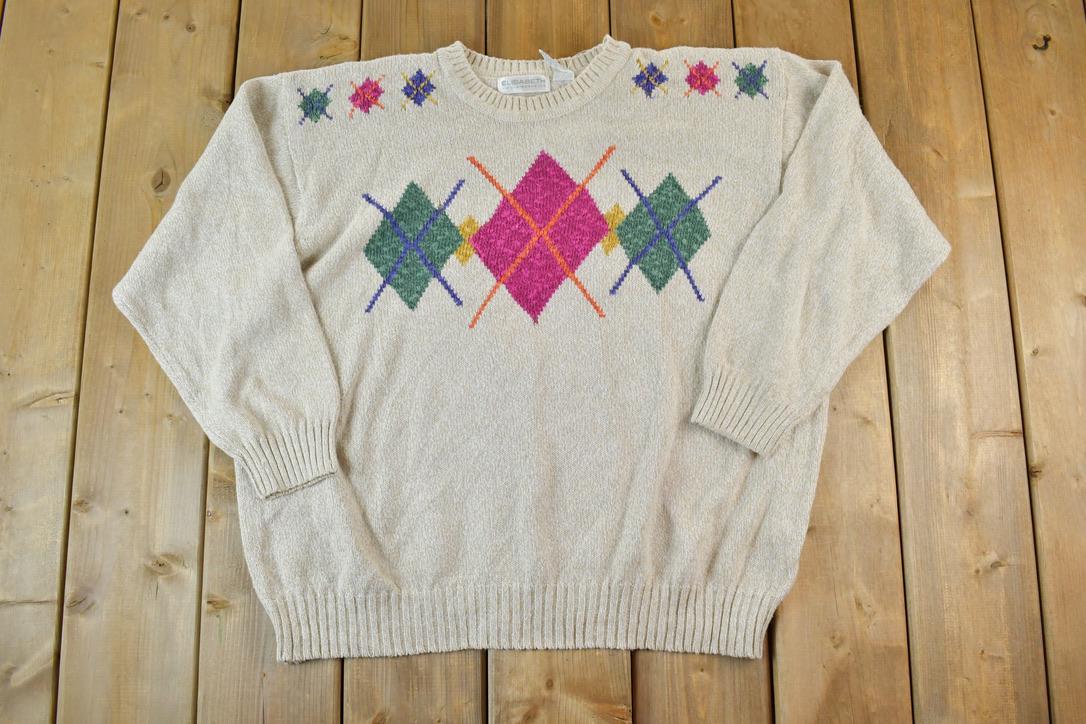 Vintage 1990s Elizabeth Liz Claiborne Knit Crewneck Sweater