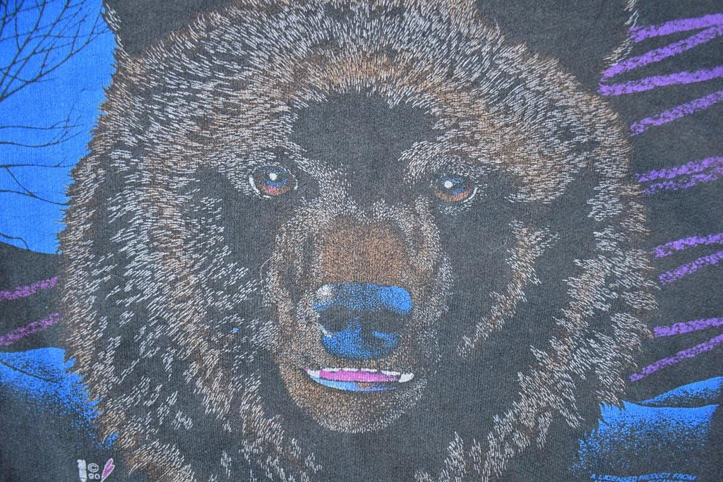 Vintage 1990s Neon Canadian Bear Crewneck Sweatshirt / 90s Crewneck / Souvenir Sweater / Streetwear / Travel And Vacation
