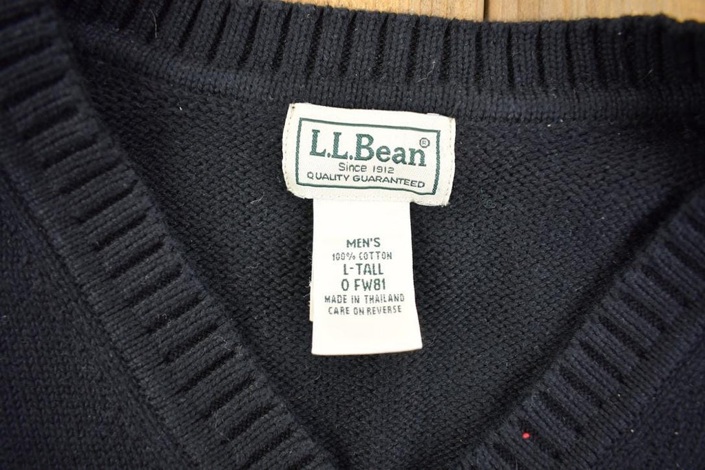 Vintage 1990s L.L. Bean Men's V Neck Knit Cardigan Sweater