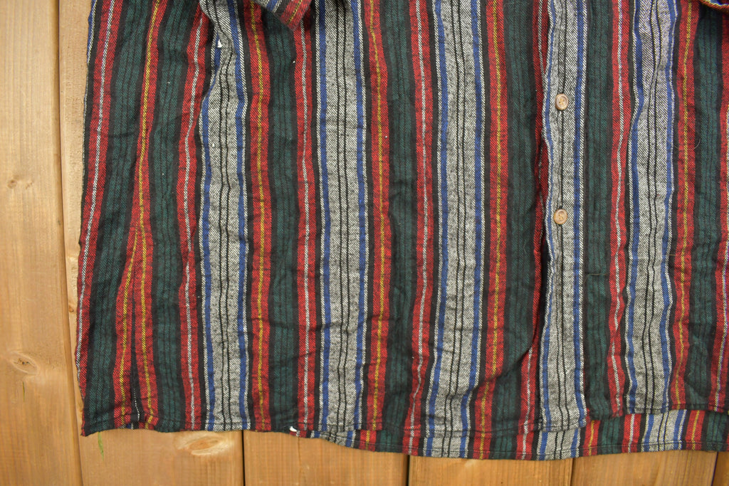 Vintage 1990s REPP Vertical Striped Button Up Shirt