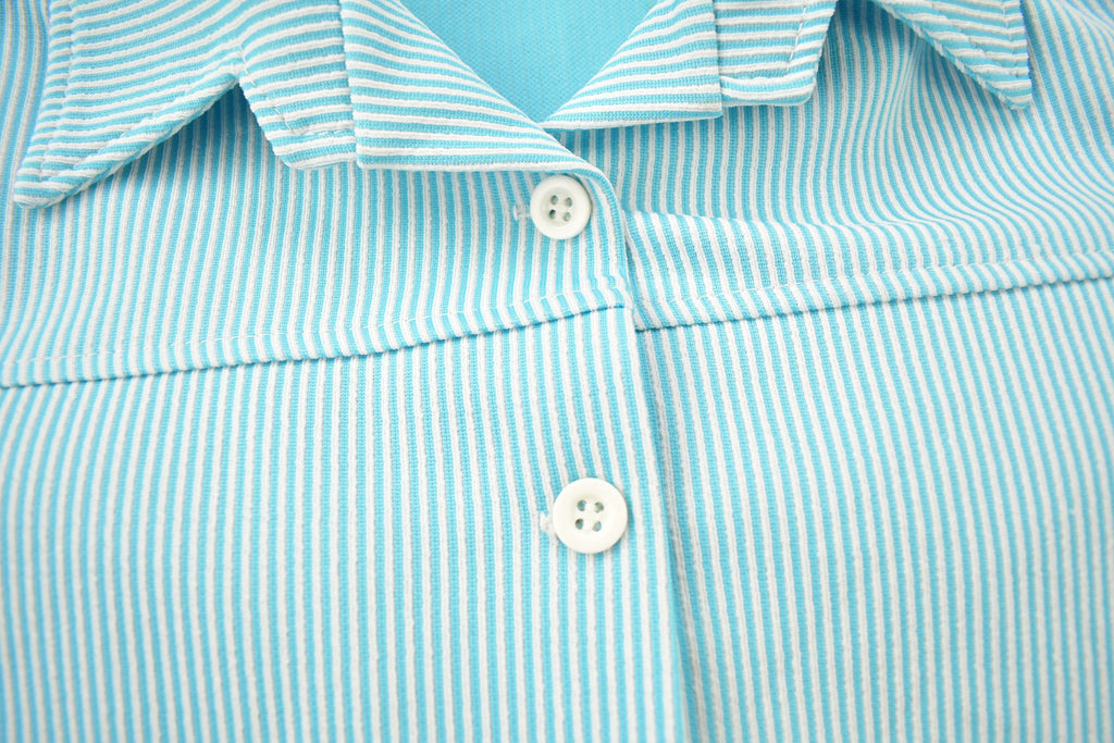 Vintage 1960s Women's Striped Polo Shirt & Skirt Set Size 10