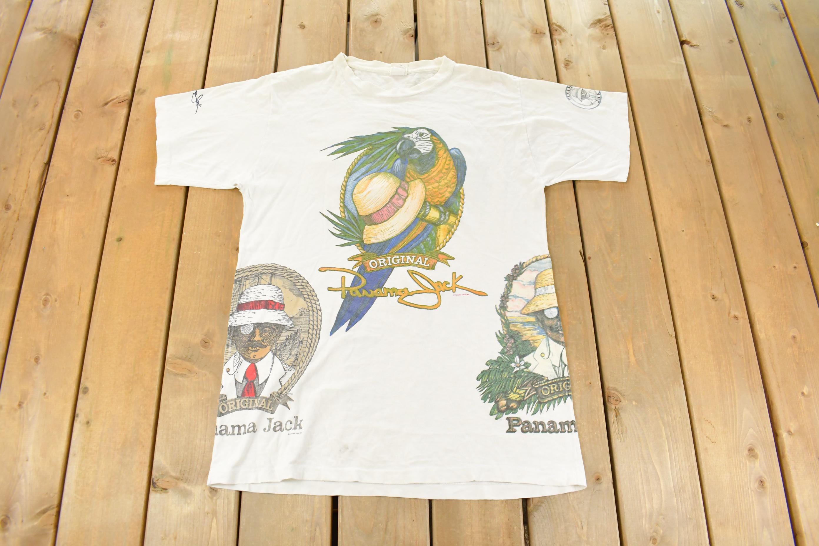 Vintage 1990s Panama Jack Tropical Flower Graphic T-Shirt Men's XL