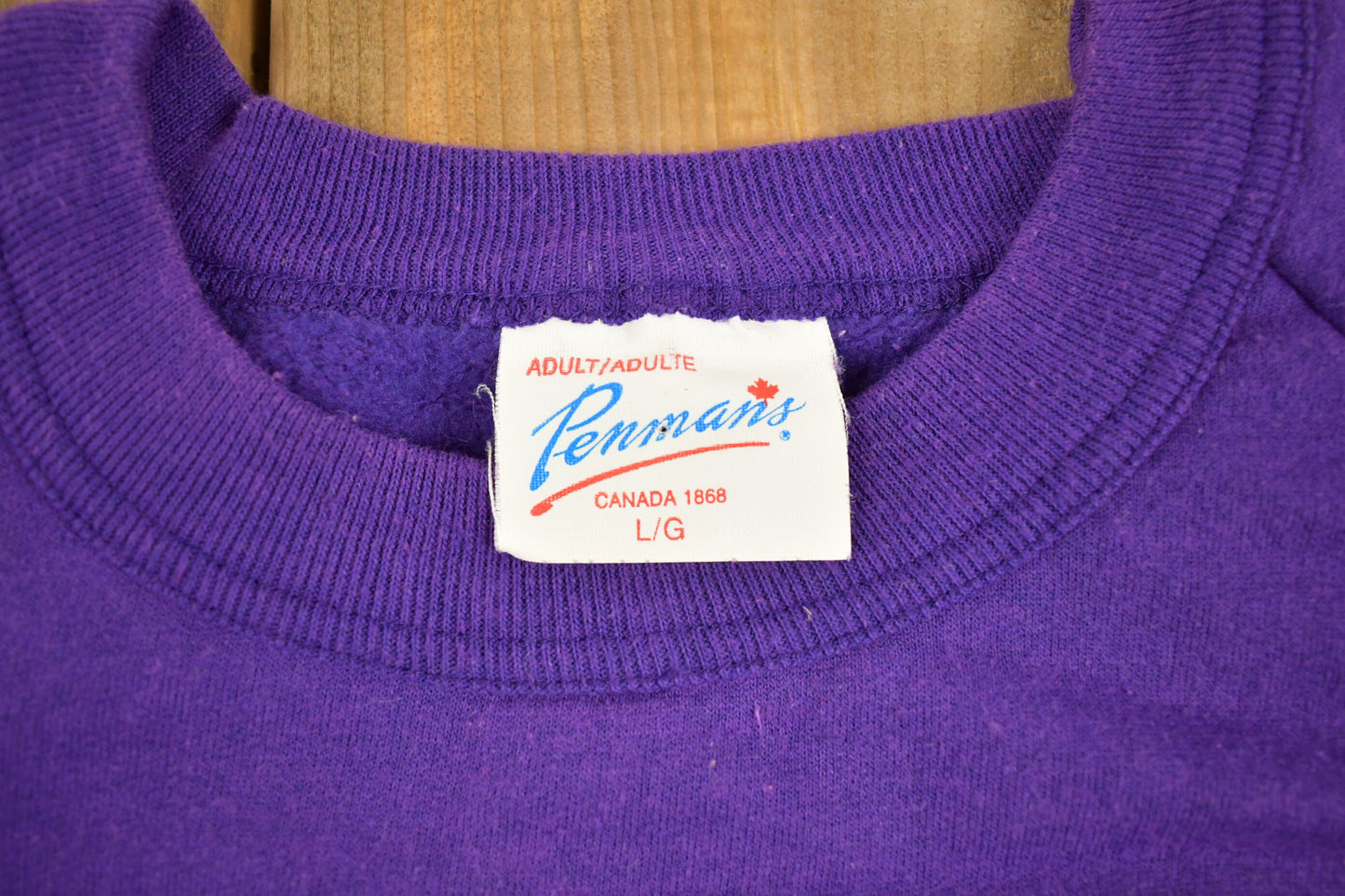 Vintage 1980s Penmans Purple Sweatshirt / 80s Crewneck / Made In Canada / Streetwear / Embroidered