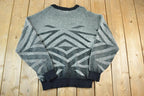Vintage 1990s Pause Knit Abstract Pattern Crewneck Sweater