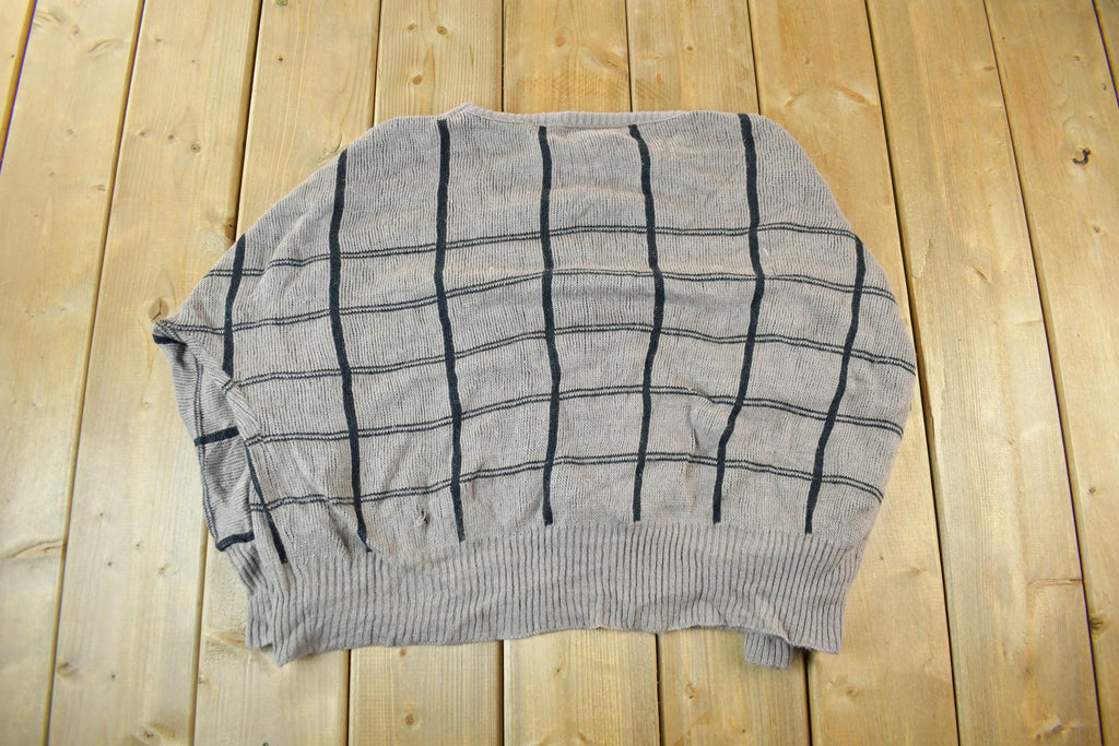 Vintage 1990s Knit Crewneck Sweater Adult L Cropped