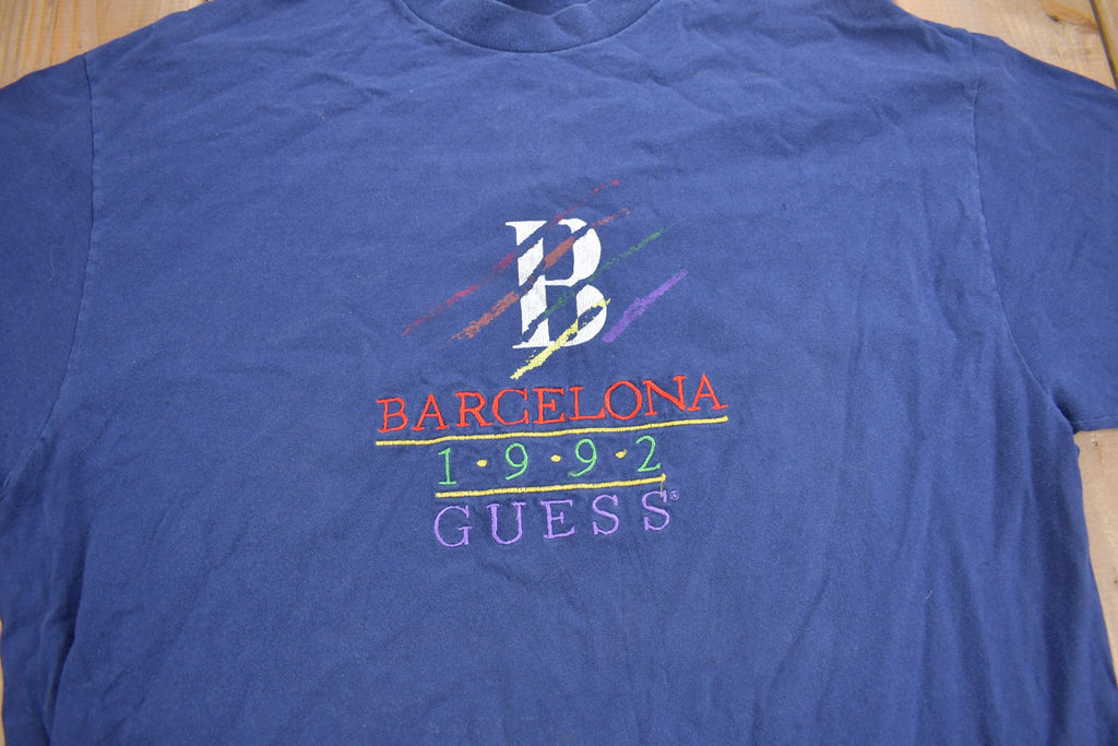 Vintage 1992 Barcelona Guess Embroidered T Shirt