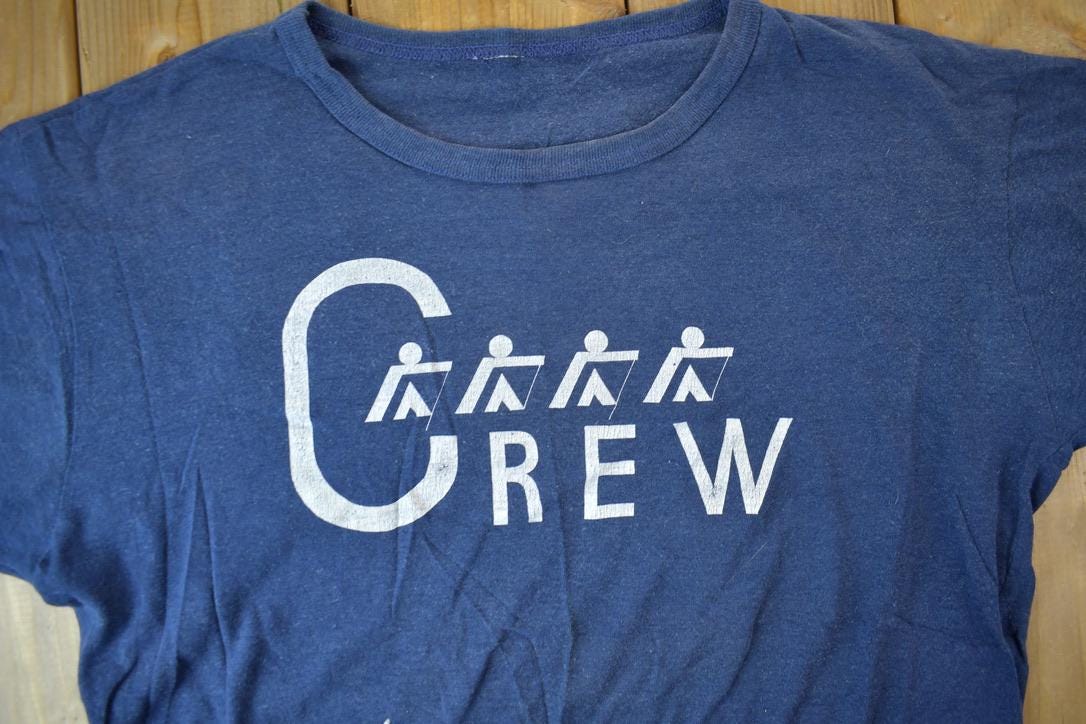 Vintage 1970s CREW Graphic Ringer T-Shirt