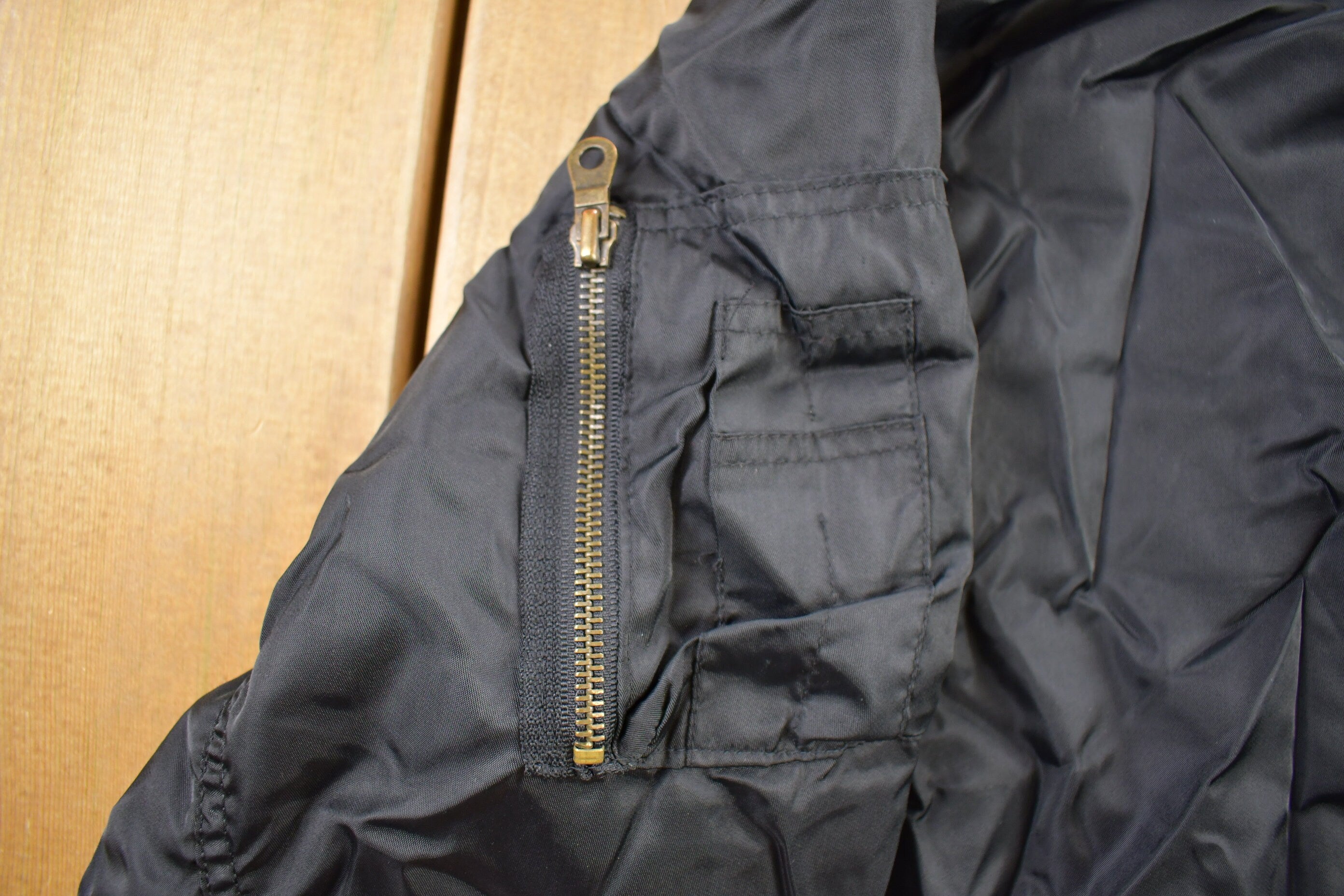 Vintage 1990s Black Satin Bomber Jacket