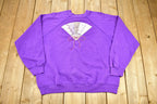 Vintage 1980s Asian Hand Fan Embroidered Graphic Raglan Cut Crewneck Sweater