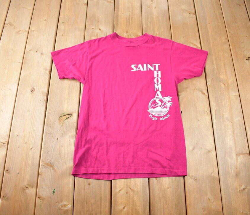 Vintage 1990s Saint Homas Souvenir T Shirt Made In USA Size M