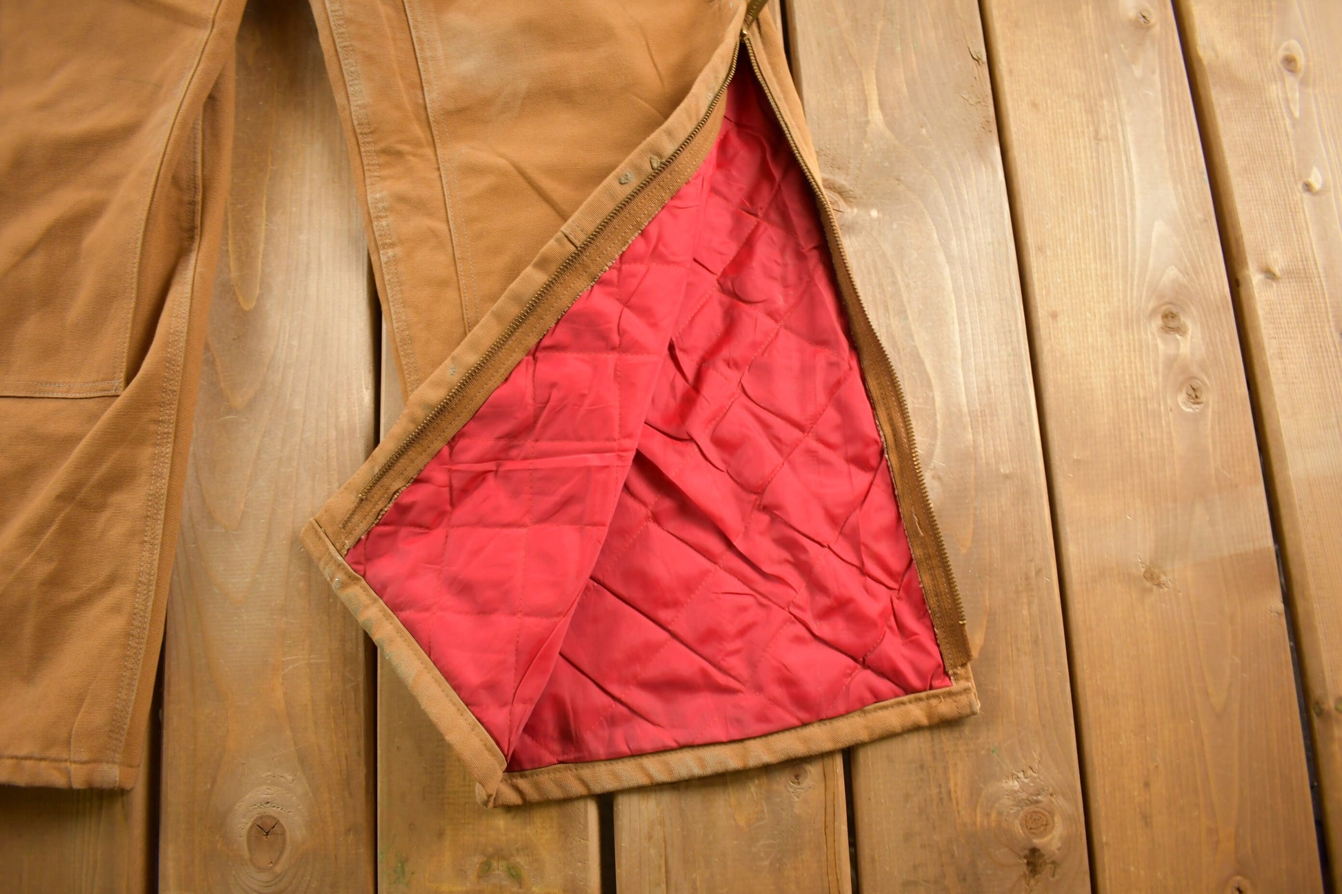 Vintage 1980s Carhartt Double Knee Quilted Canvas Overalls Size 39 x 28