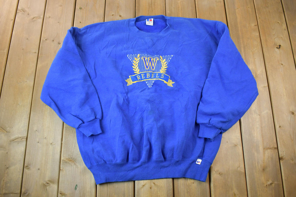 Vintage 1990s W Rebels Russell University Collegiate Heavyweight Crewneck