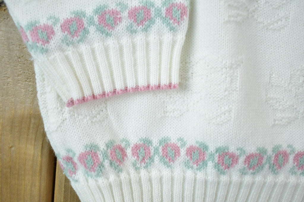 Vintage 1990s Sears Tradition Floral Knit Crewneck Sweater