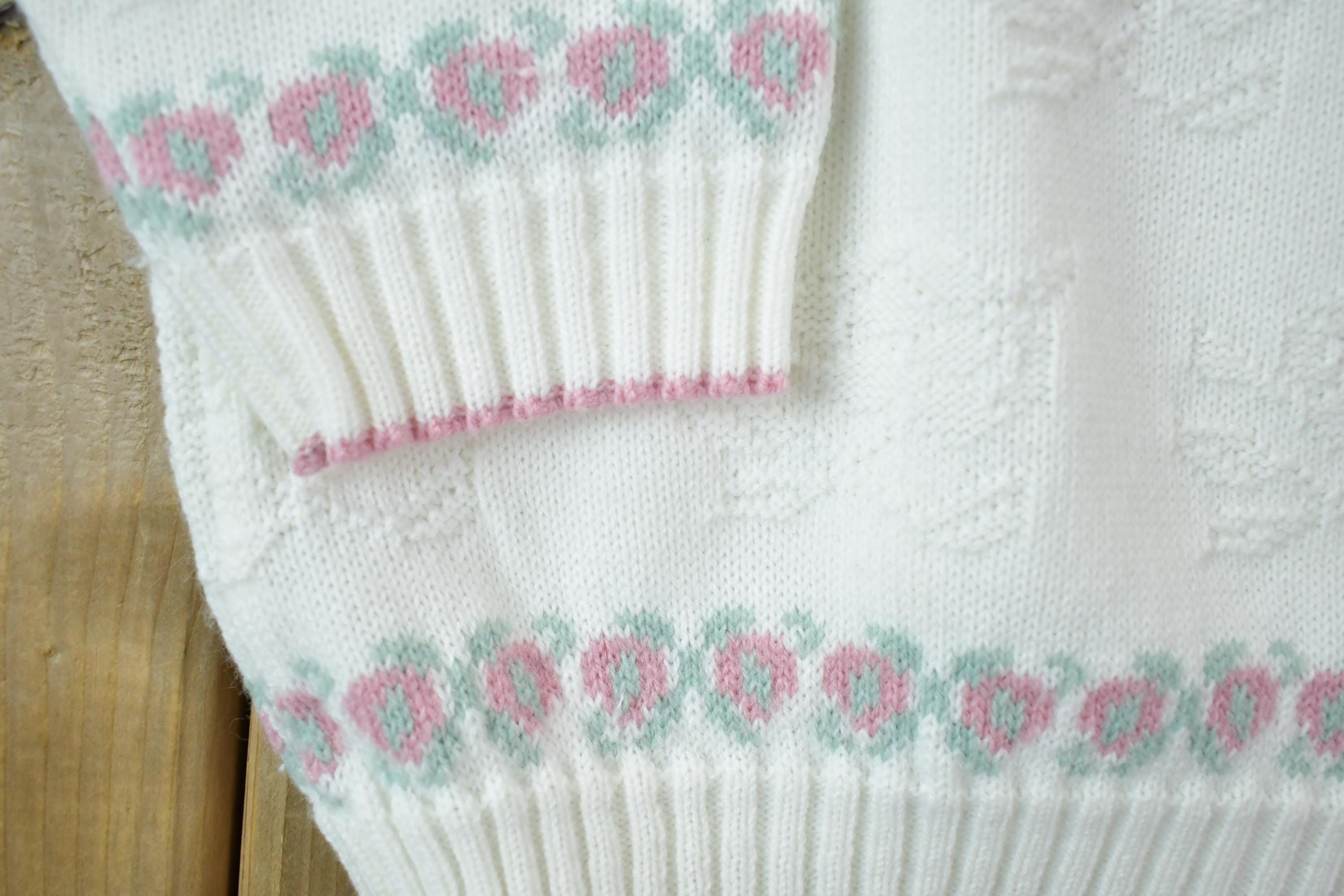 Vintage 1990s Sears Tradition Floral Knit Crewneck Sweater