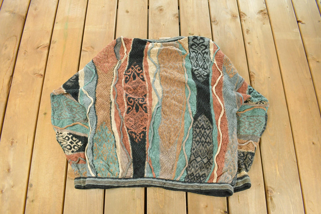 Vintage 1990s Coogi Classic 3D Knit Abstract Crewneck Sweater Men's Large