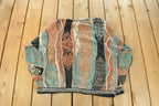 Vintage 1990s Coogi Classic 3D Knit Abstract Crewneck Sweater Men's Large