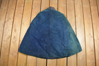 Vintage 1940's Suede Leather Button Up Cape Coat