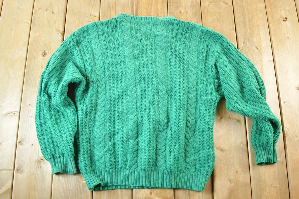 Vintage 1970s Benetton Wool Cable Knit Sweater Mens L