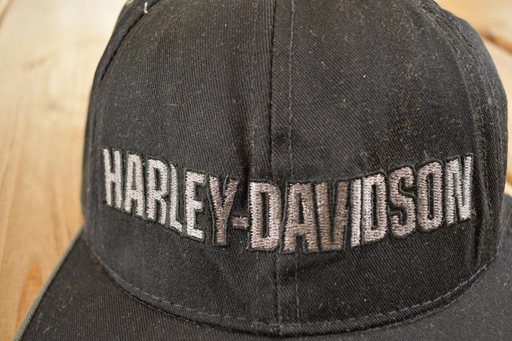 Vintage 1990s Harley Davidson Snapback Hat  90's Embroidered Motorcycle Cap
