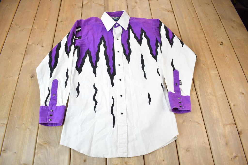 Vintage 1980s Brooks & Dunn Western Style Snap Button Shirt