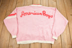 Vintage 1990s IVY "American Boys" Knit Women's Cardigan Sweater