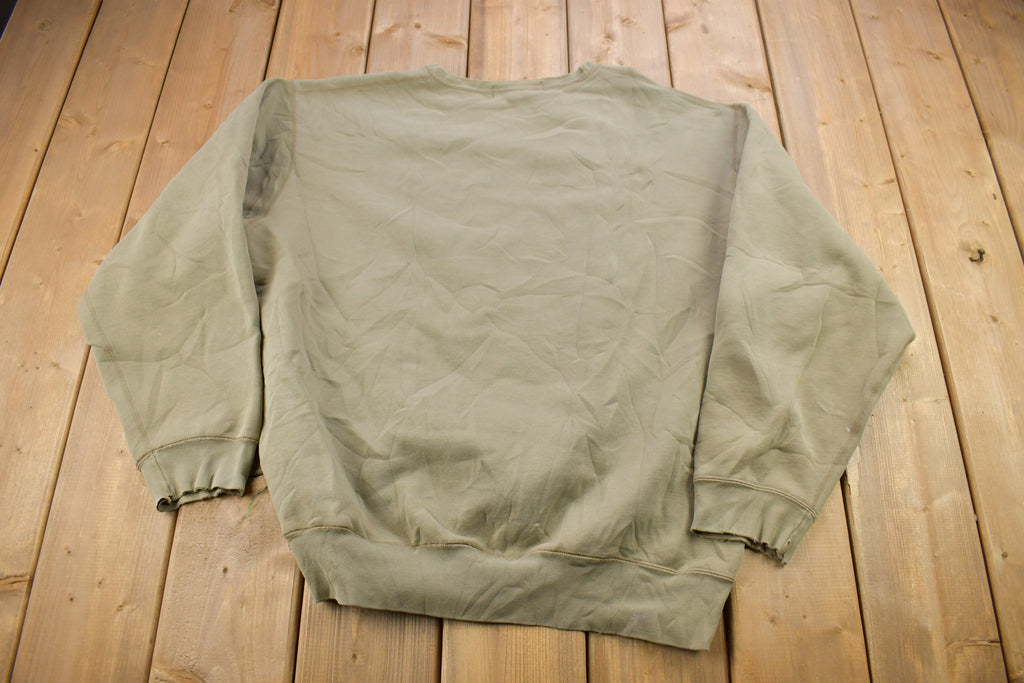 Vintage 1990s Ralph Lauren Small Pony Olive Crewneck Sweatshirt
