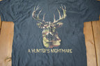 Vintage 1990s Hunters Nightmare Buck Distressed Graphic T-Shirt Made In USA