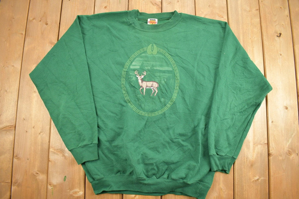 Vintage 1990s Green Deer Crewneck /