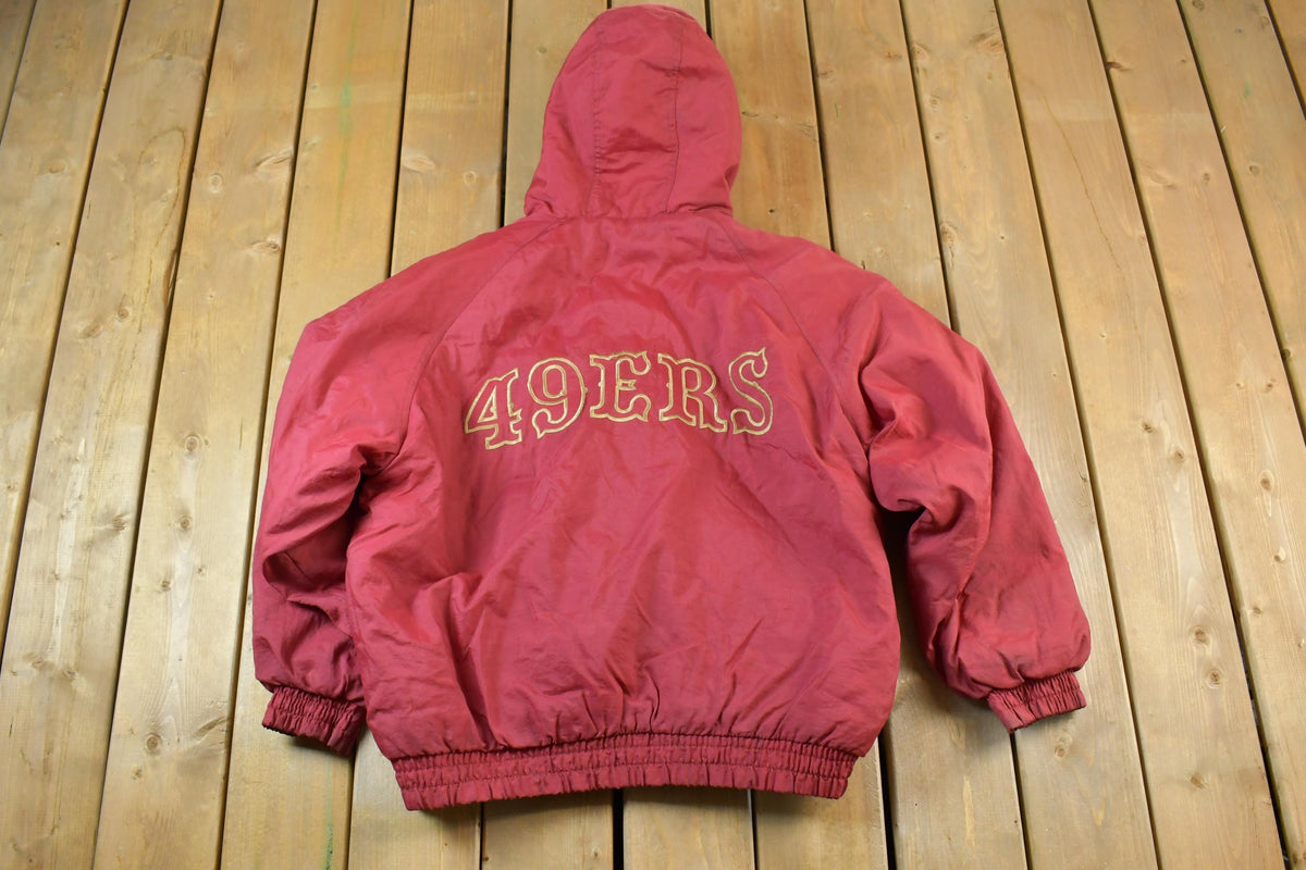 Vintage 1990s San Francisco 49ers Hooded NFL Game Day Football Jacket