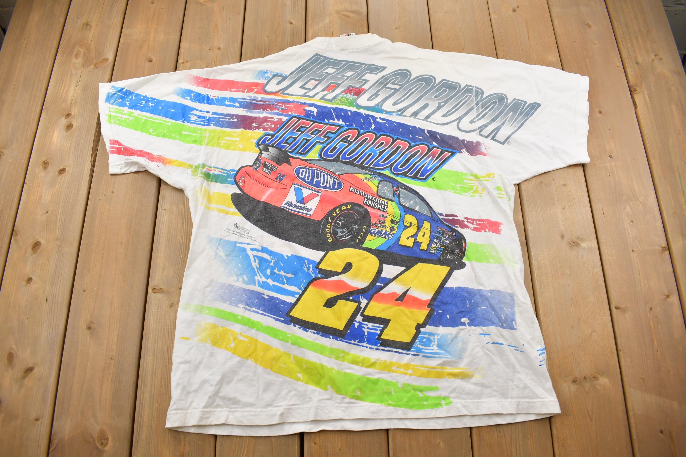 Vintage 1995 Jeff Gordon All Over Print NASCAR Racing T-Shirt