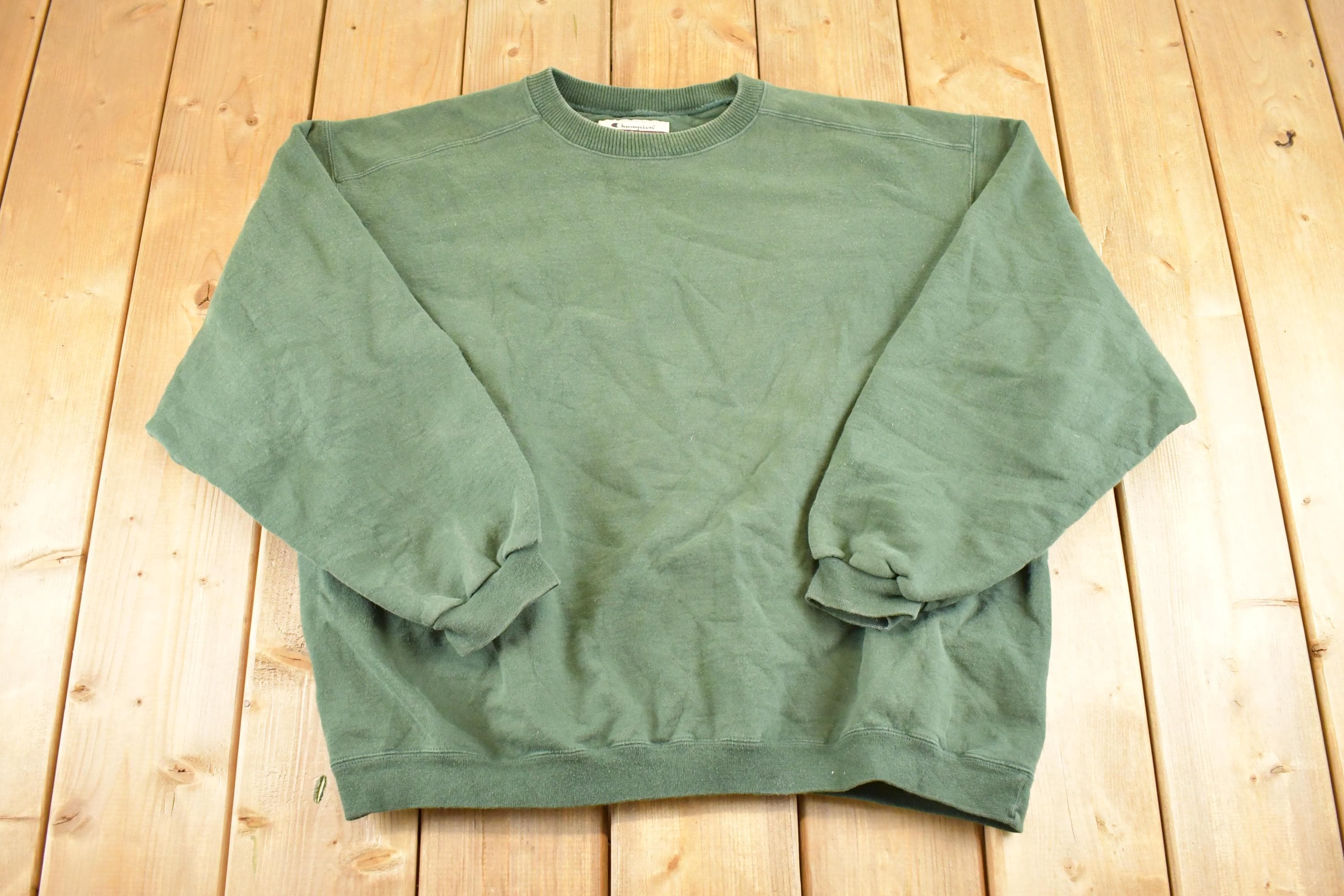 Vintage 1990s Champion Streetwear Blank Crewneck Sweatshirt Men's L