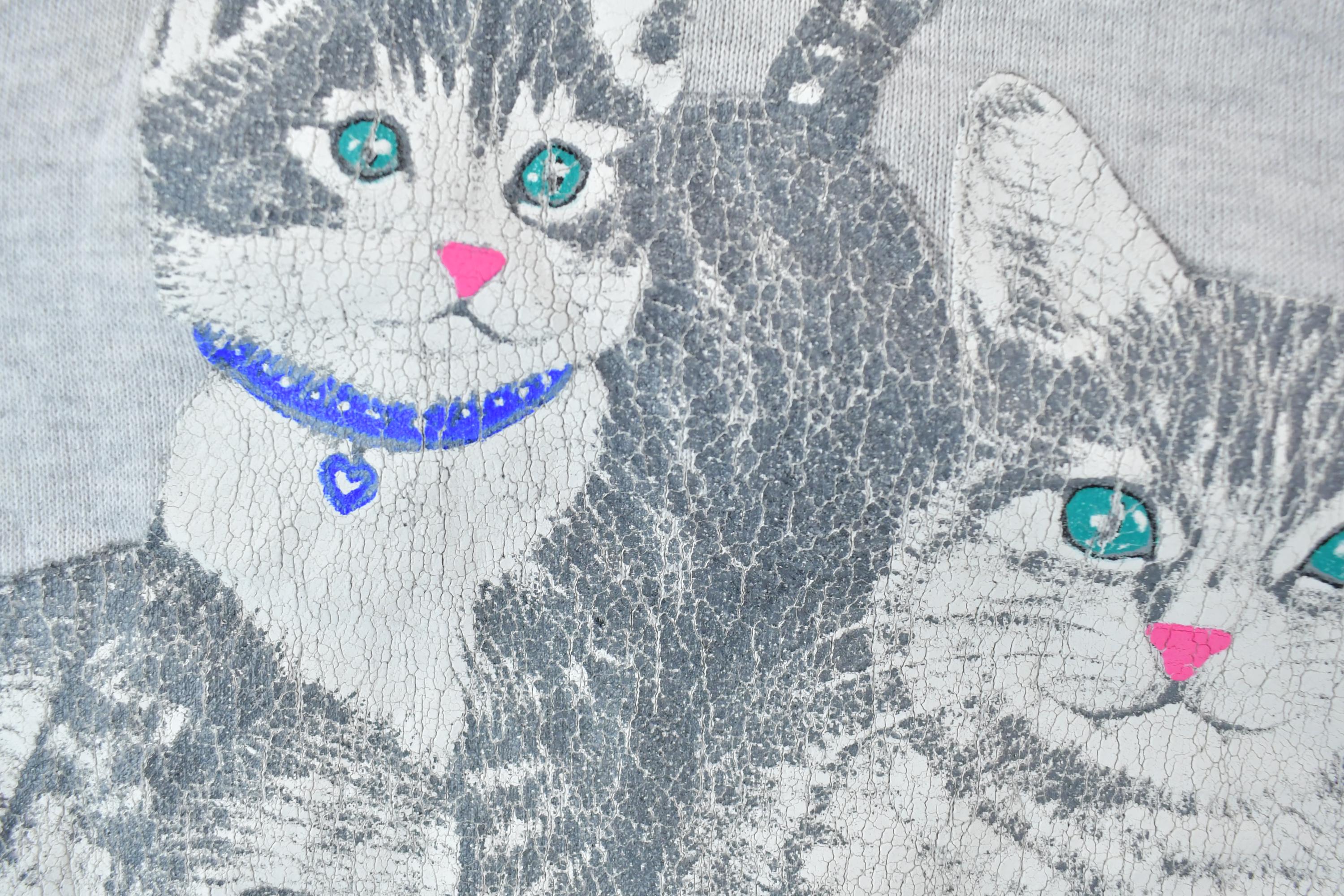 Vintage 1990s Kitten Collared Cute Cat Crewneck Sweater